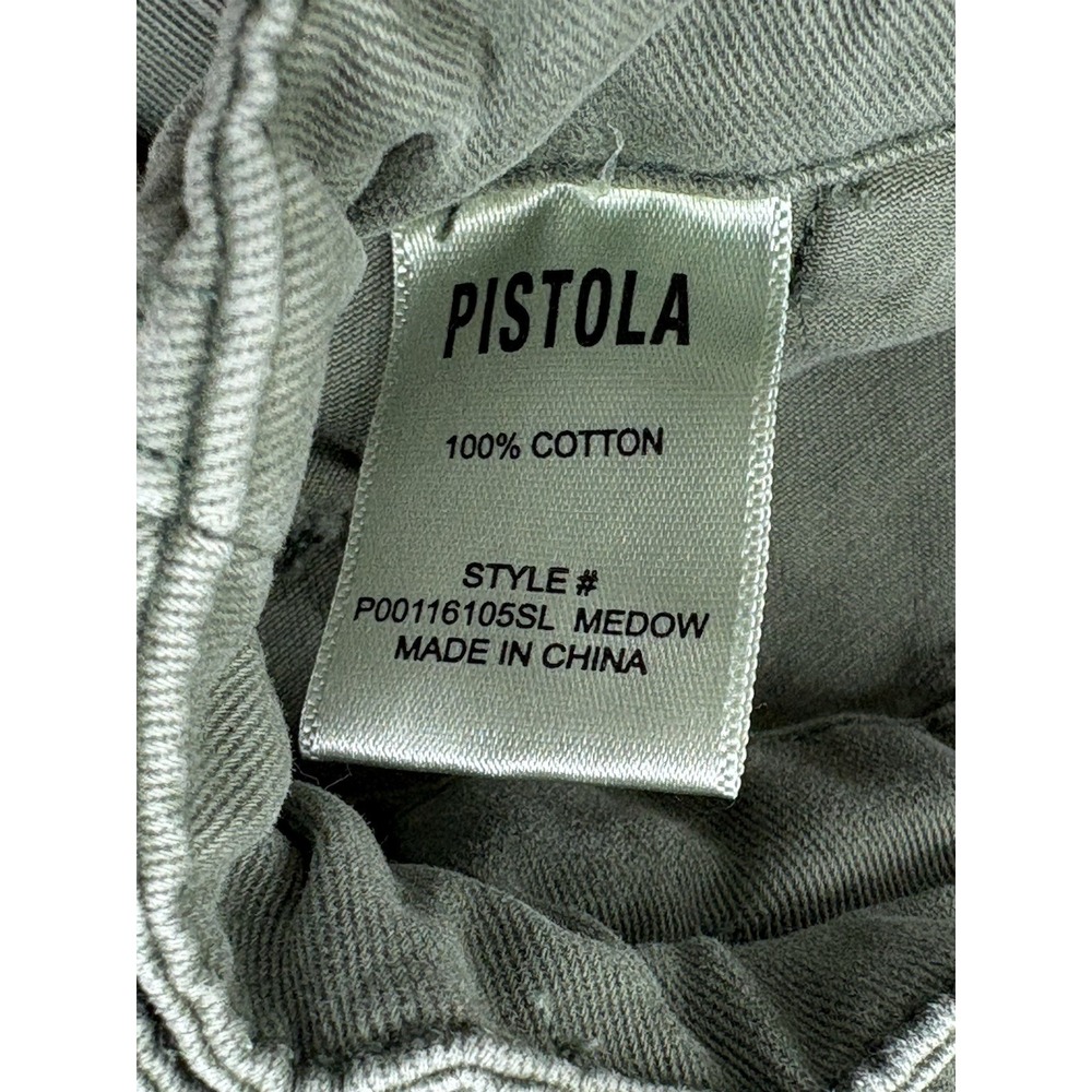 Pistola Sabrina Curved Utility Pants in Meadow Women's 27 Green Barrel Leg Twill - Picture 7 of 11
